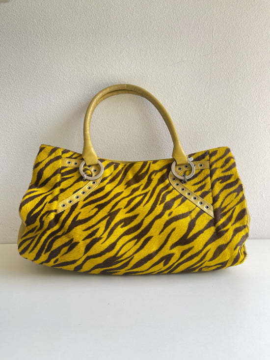 Vintage Y2K Zebra Maxi Leather Bag