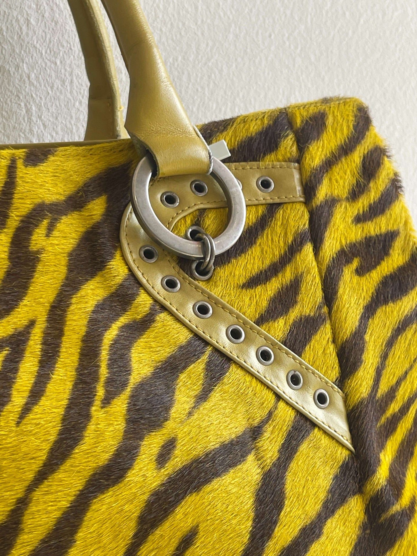 Vintage Y2K Zebra Maxi Leather Bag