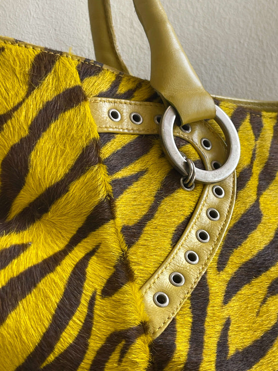 Vintage Y2K Zebra Maxi Leather Bag