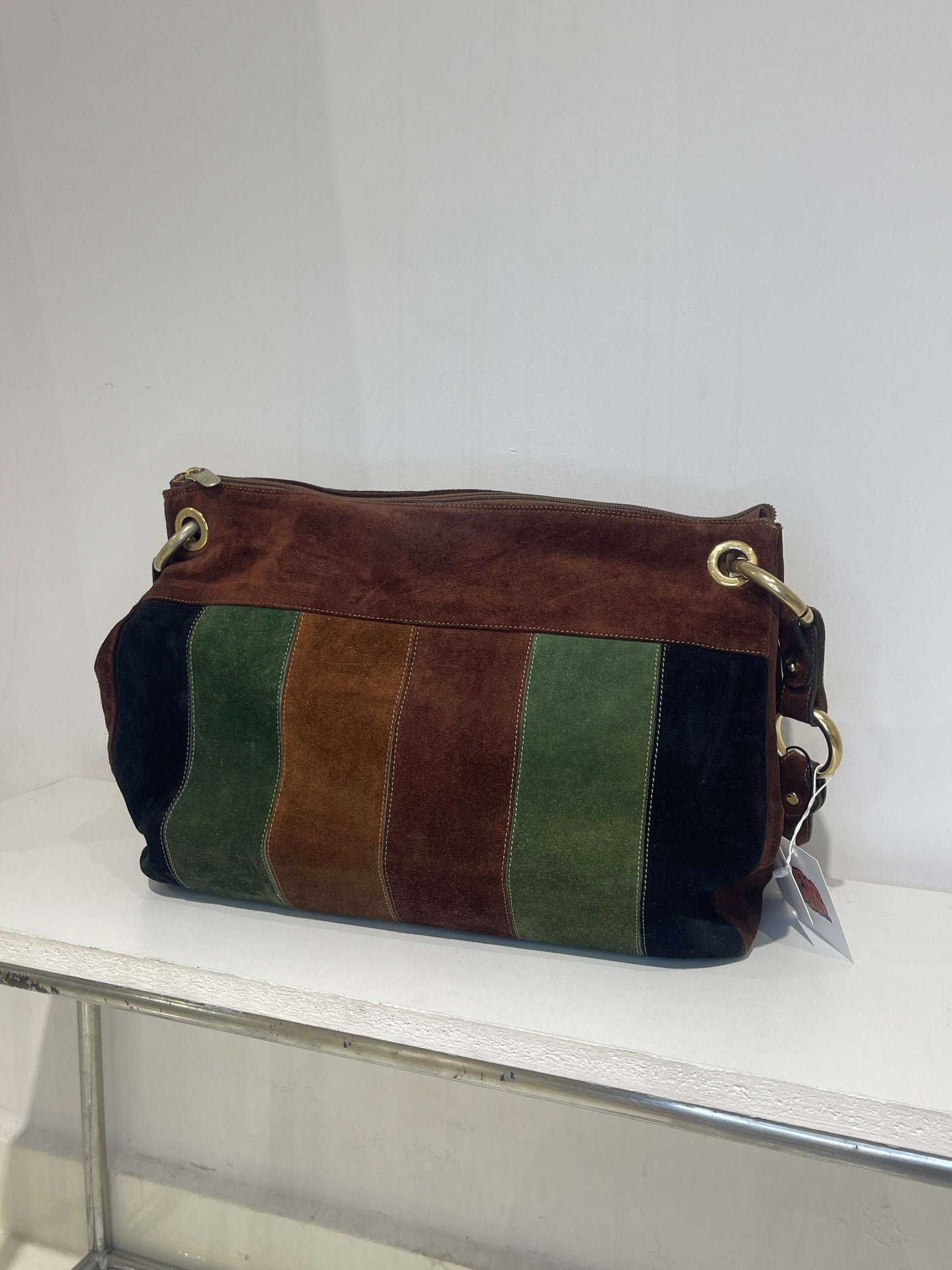 Vintage 90s Suede British Style Shoulder Suede Bag