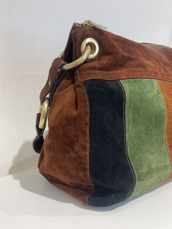 Vintage 90s Suede British Style Shoulder Suede Bag