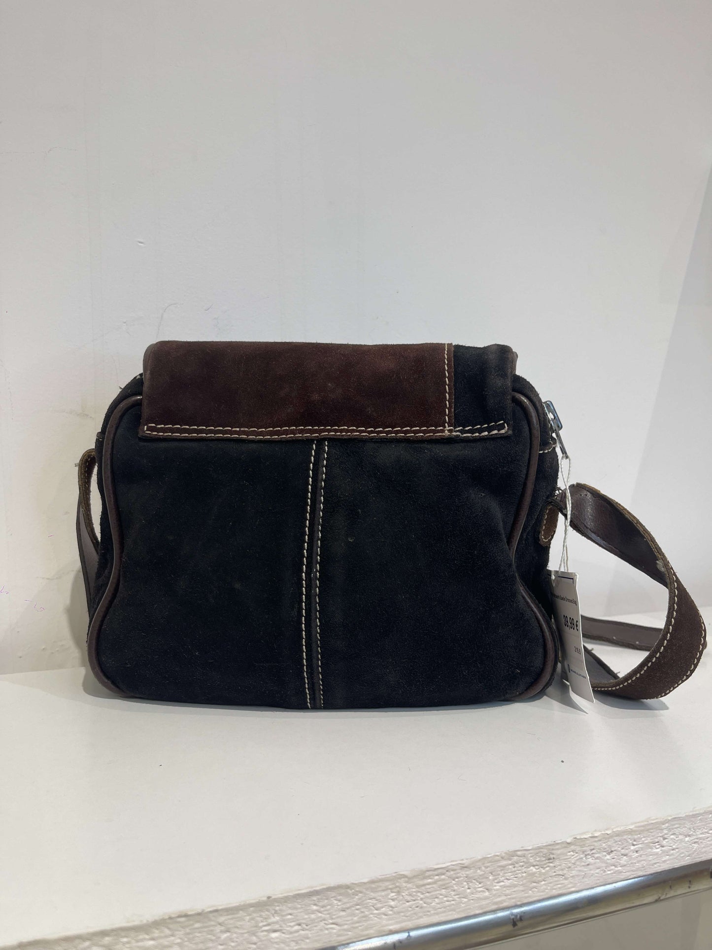 Vintage 90s Patchwork Suede Crossbody Bag