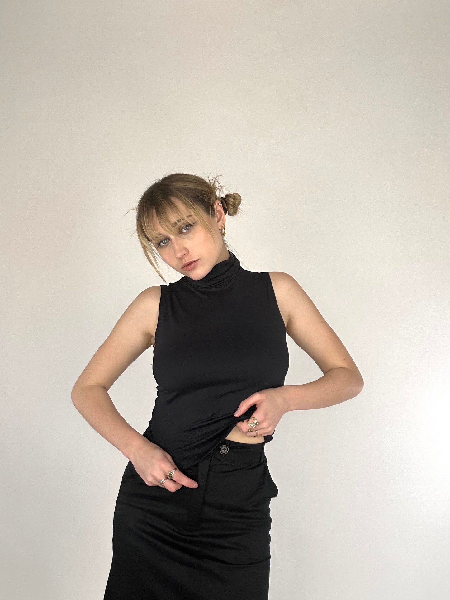 Vintage 90s Turtleneck Lycra Top