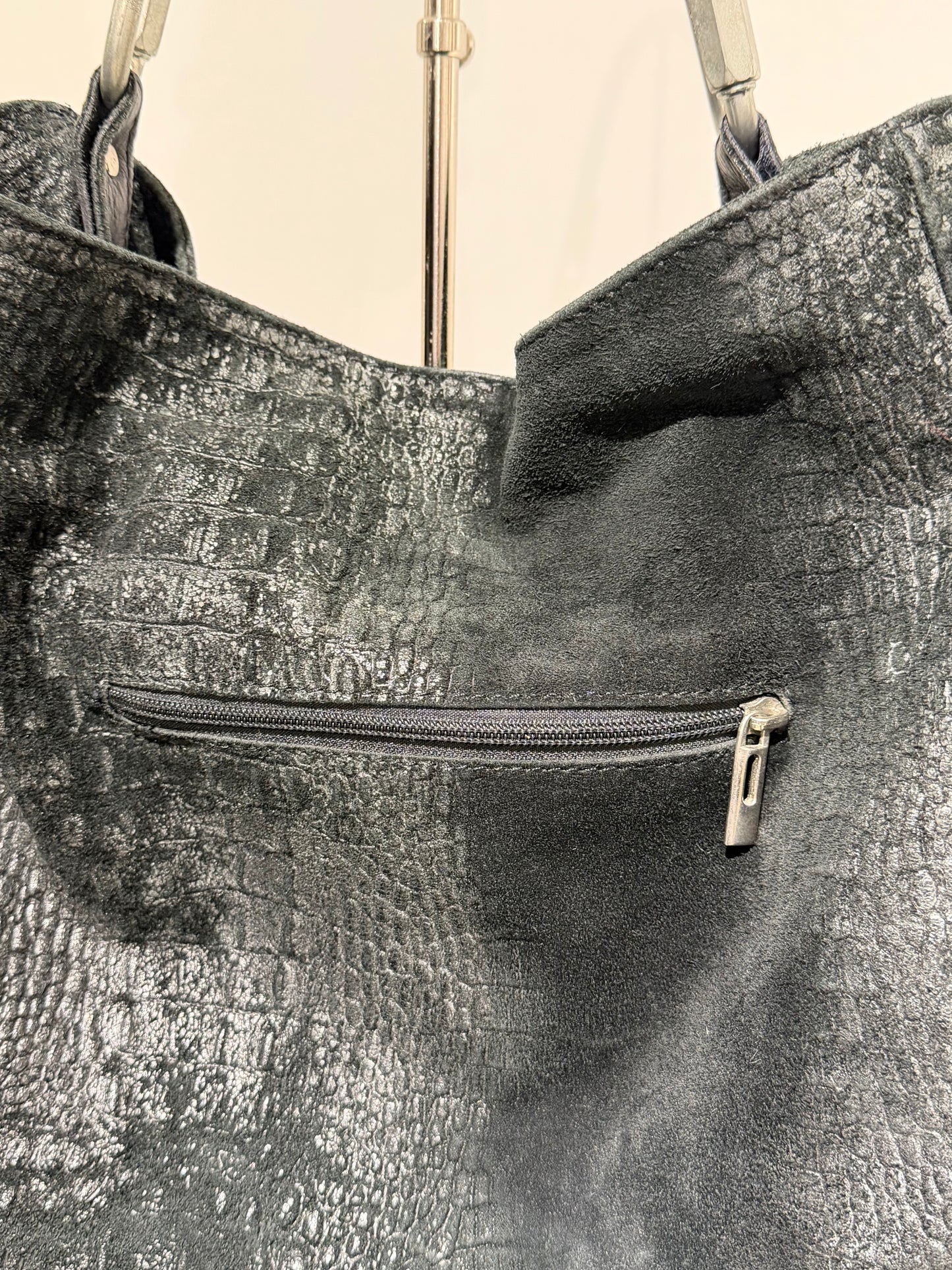 Rare Vintage Y2K Berlin Style Leather Shoulder Bag With Carabiners