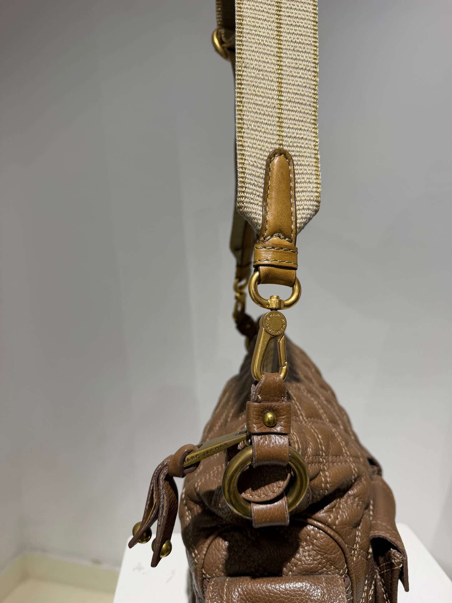Vintage 00s Marc Jacobs Stam Crossbody Bag In Light Brown