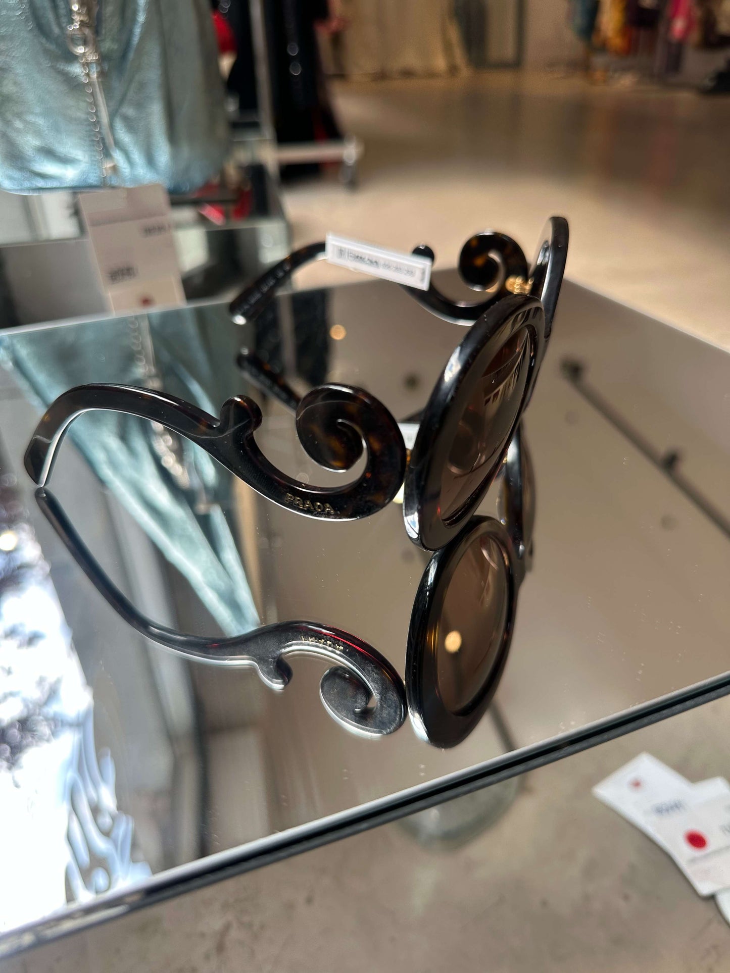 Vintage 00s Swirl Prada Rounded Carey Maxi Glasses