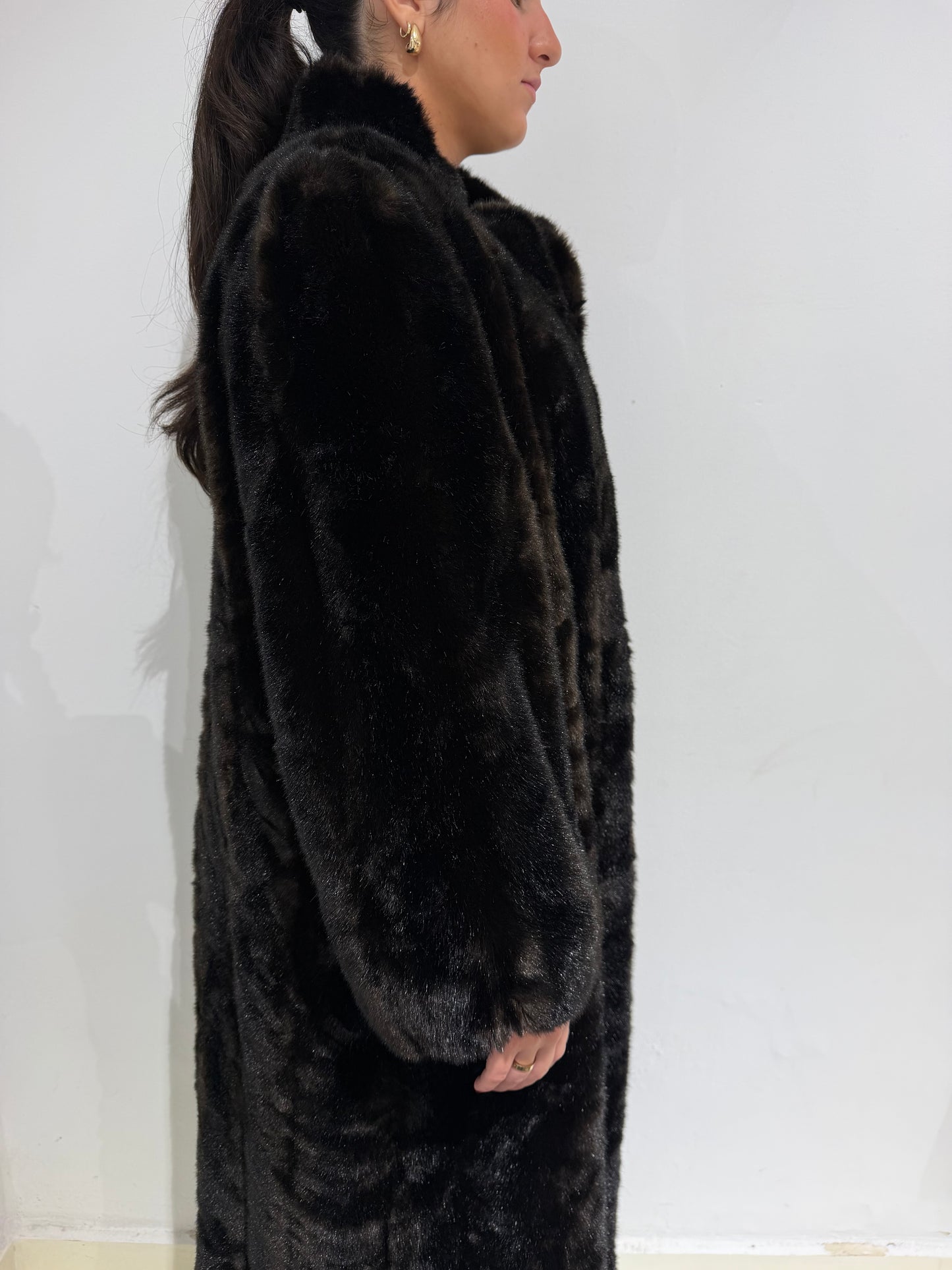 Vintage Y2K Phard Indie Sleaze Double Buttoned Wool Fur Maxi Coat