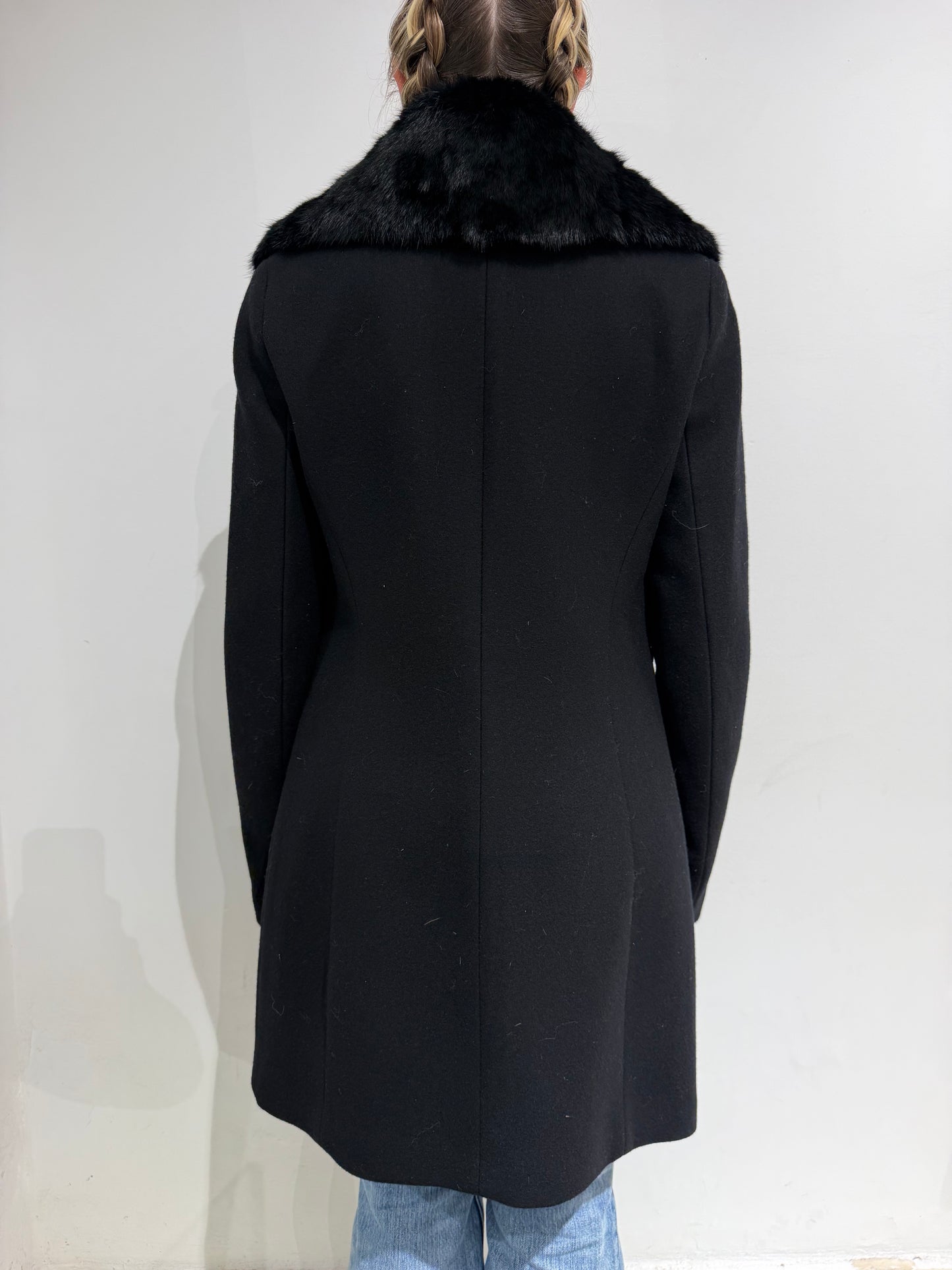 Vintage Y2K Phard Indie Sleaze Double Buttoned Wool Fur Maxi Coat