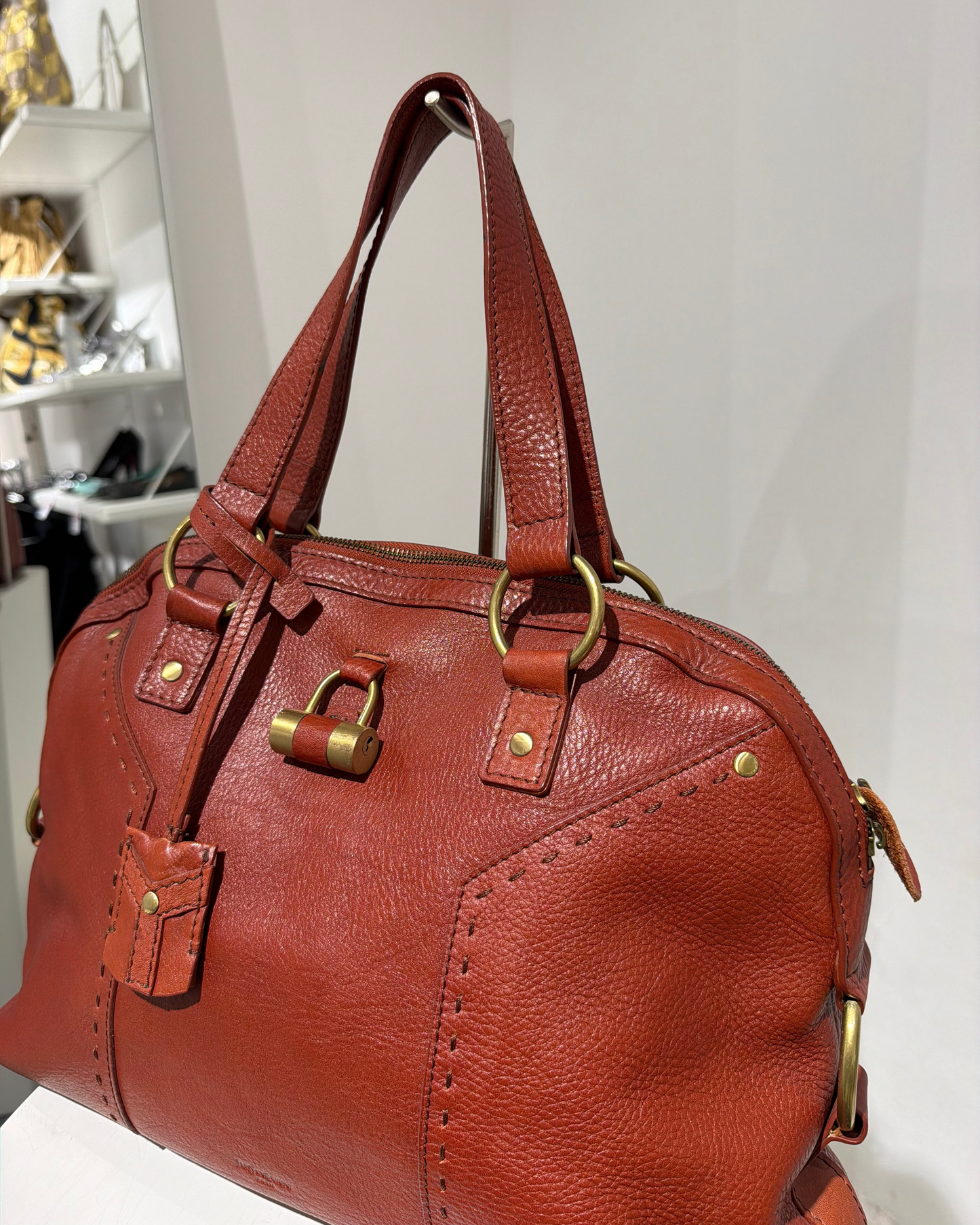 Archive Vintage Y2K Yves Saint Lauren Muse Bag In Red As Seen On Ashley Olsen