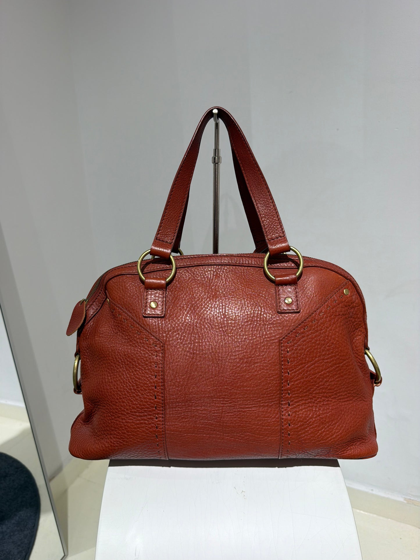 Archive Vintage Y2K Yves Saint Lauren Muse Bag In Red As Seen On Ashley Olsen