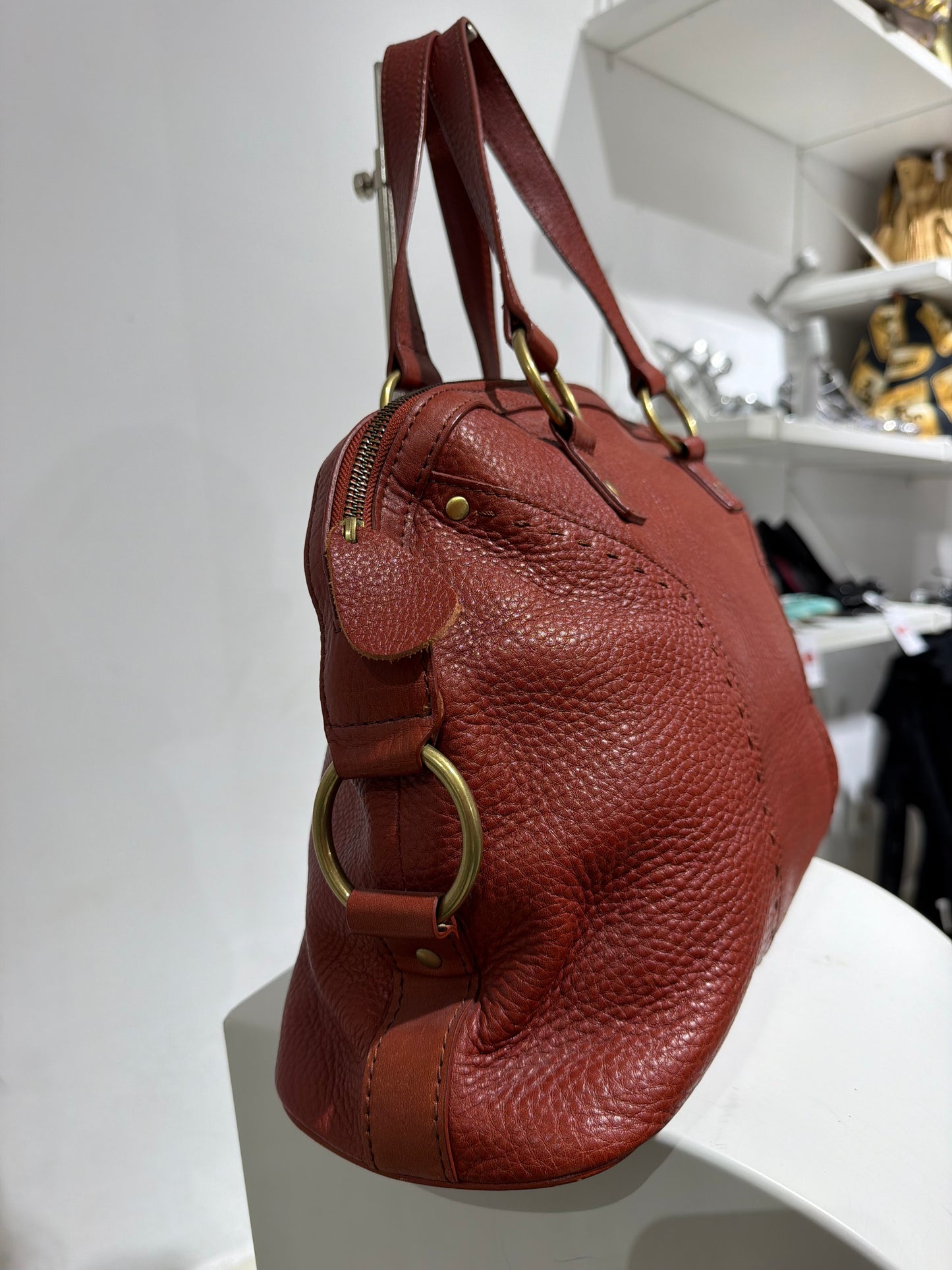 Archive Vintage Y2K Yves Saint Lauren Muse Bag In Red As Seen On Ashley Olsen
