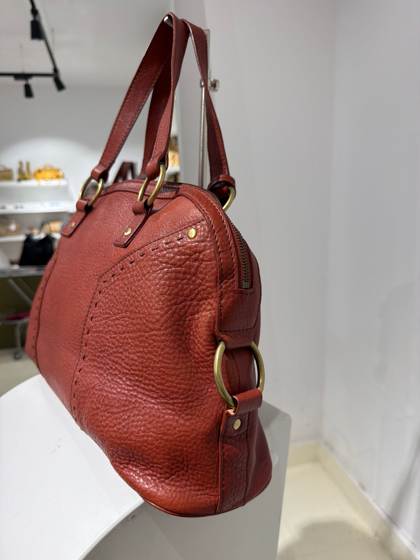 Archive Vintage Y2K Yves Saint Lauren Muse Bag In Red As Seen On Ashley Olsen