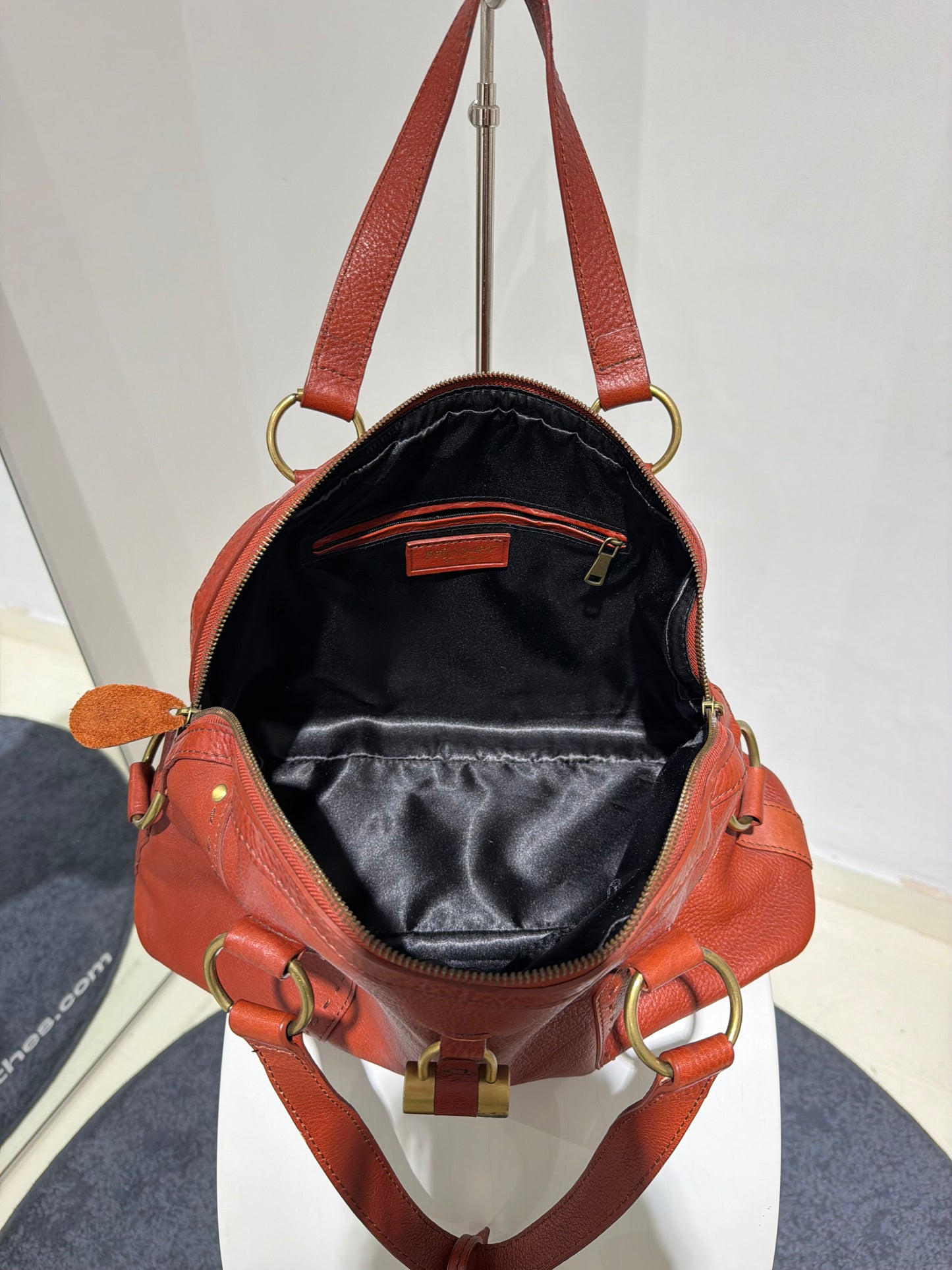 Archive Vintage Y2K Yves Saint Lauren Muse Bag In Red As Seen On Ashley Olsen