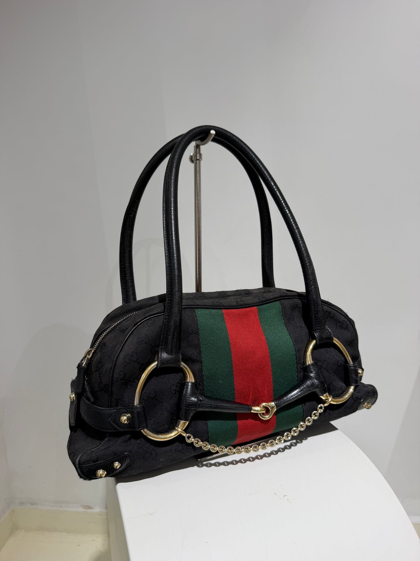 Unique Vintage Late 90s Gucci By Tom Ford Horsebit Shoulder Bag