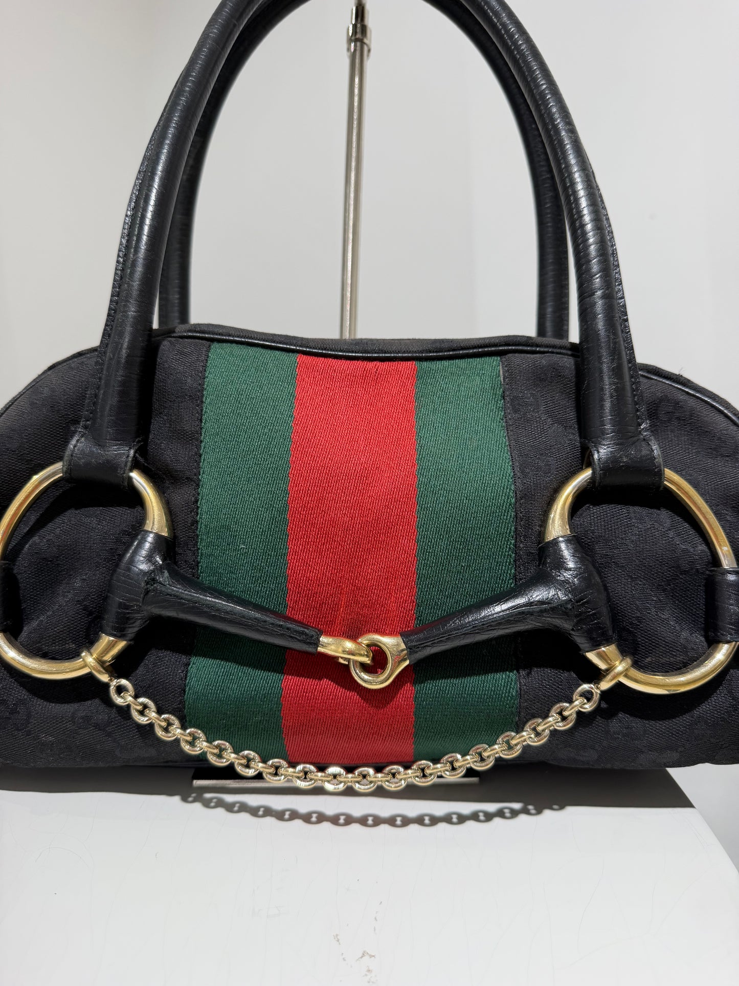 Unique Vintage Late 90s Gucci By Tom Ford Horsebit Shoulder Bag