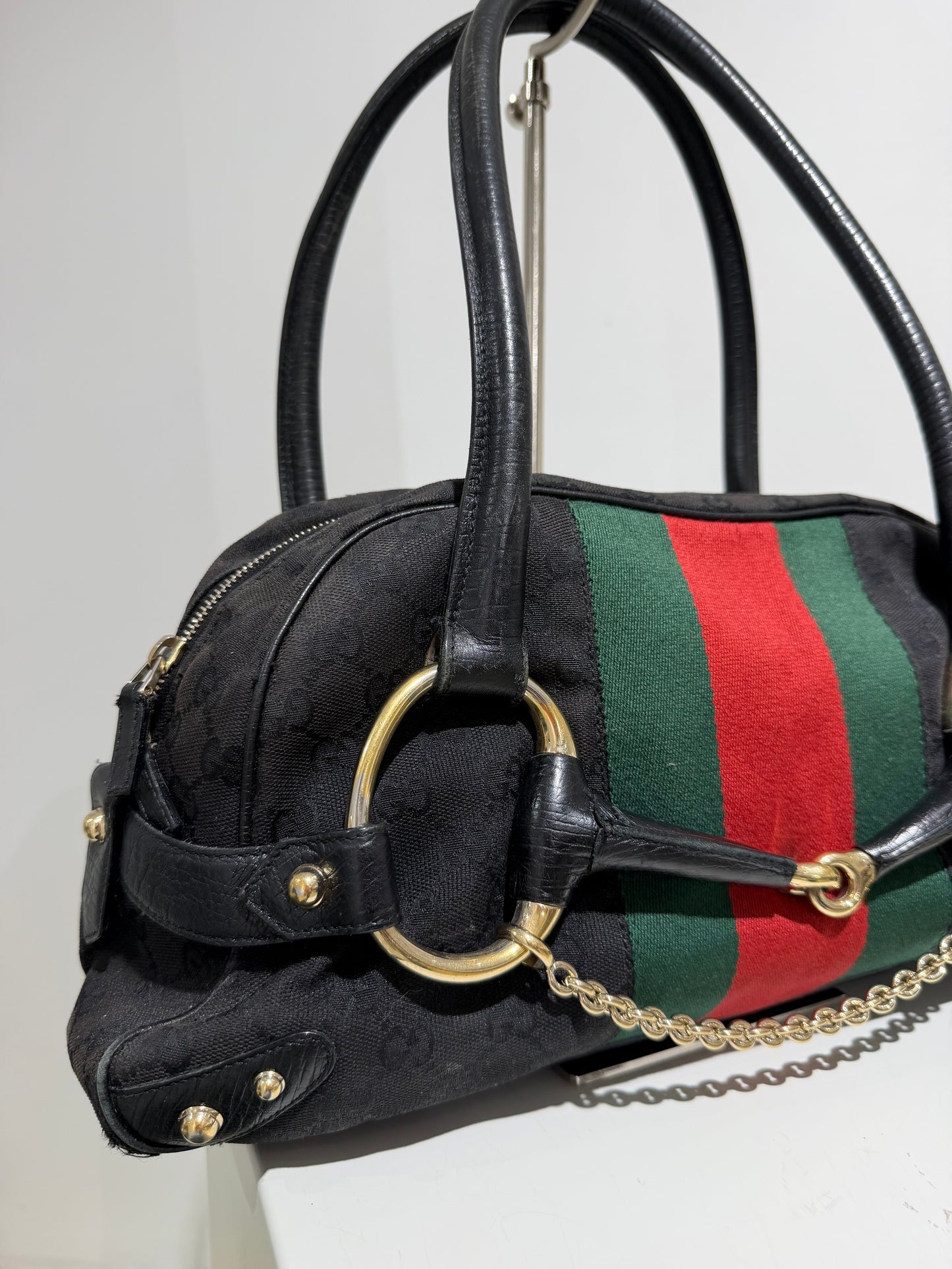 Unique Vintage Late 90s Gucci By Tom Ford Horsebit Shoulder Bag