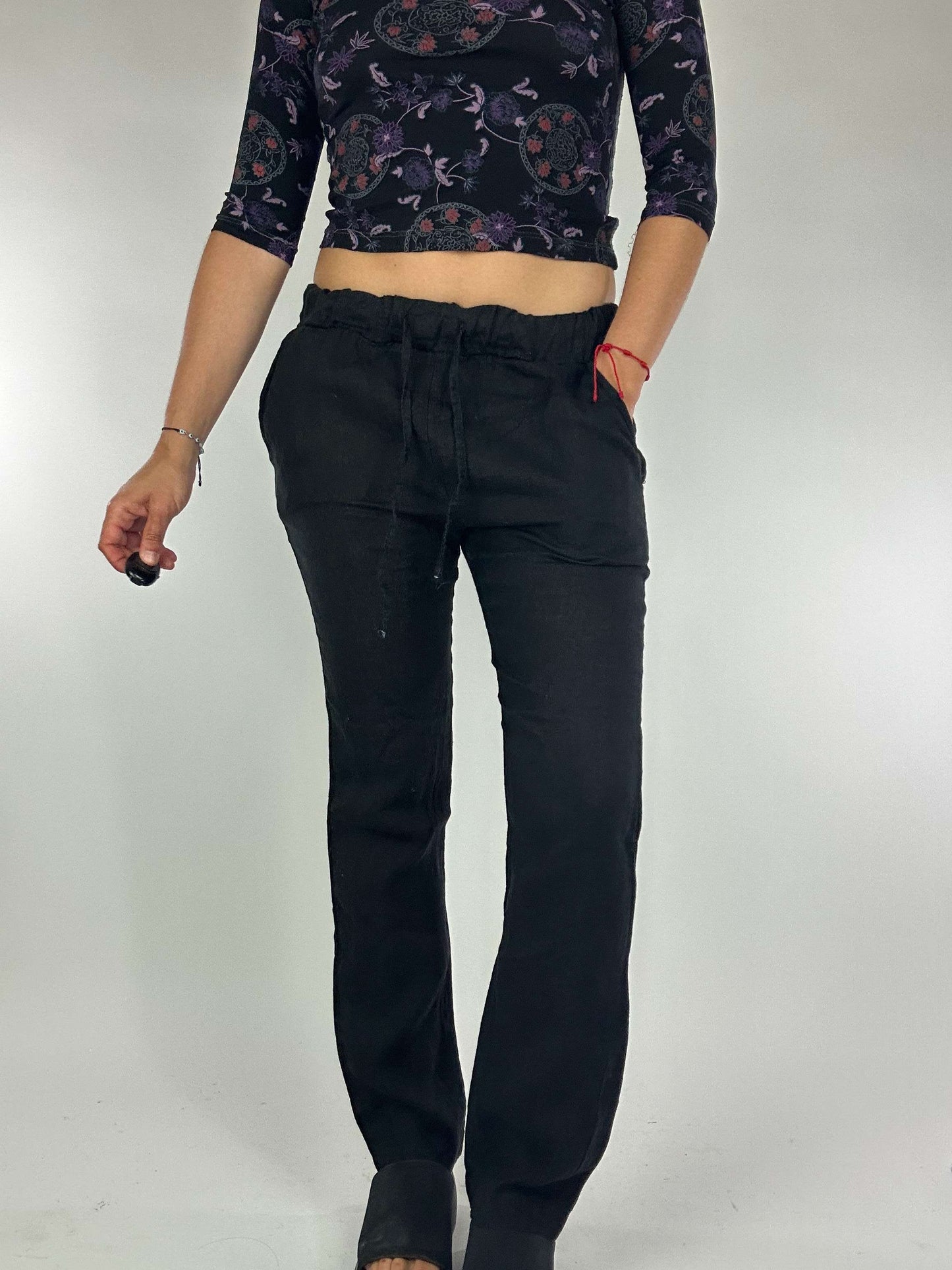 Vintage 90s Low-waist Linen Trousers