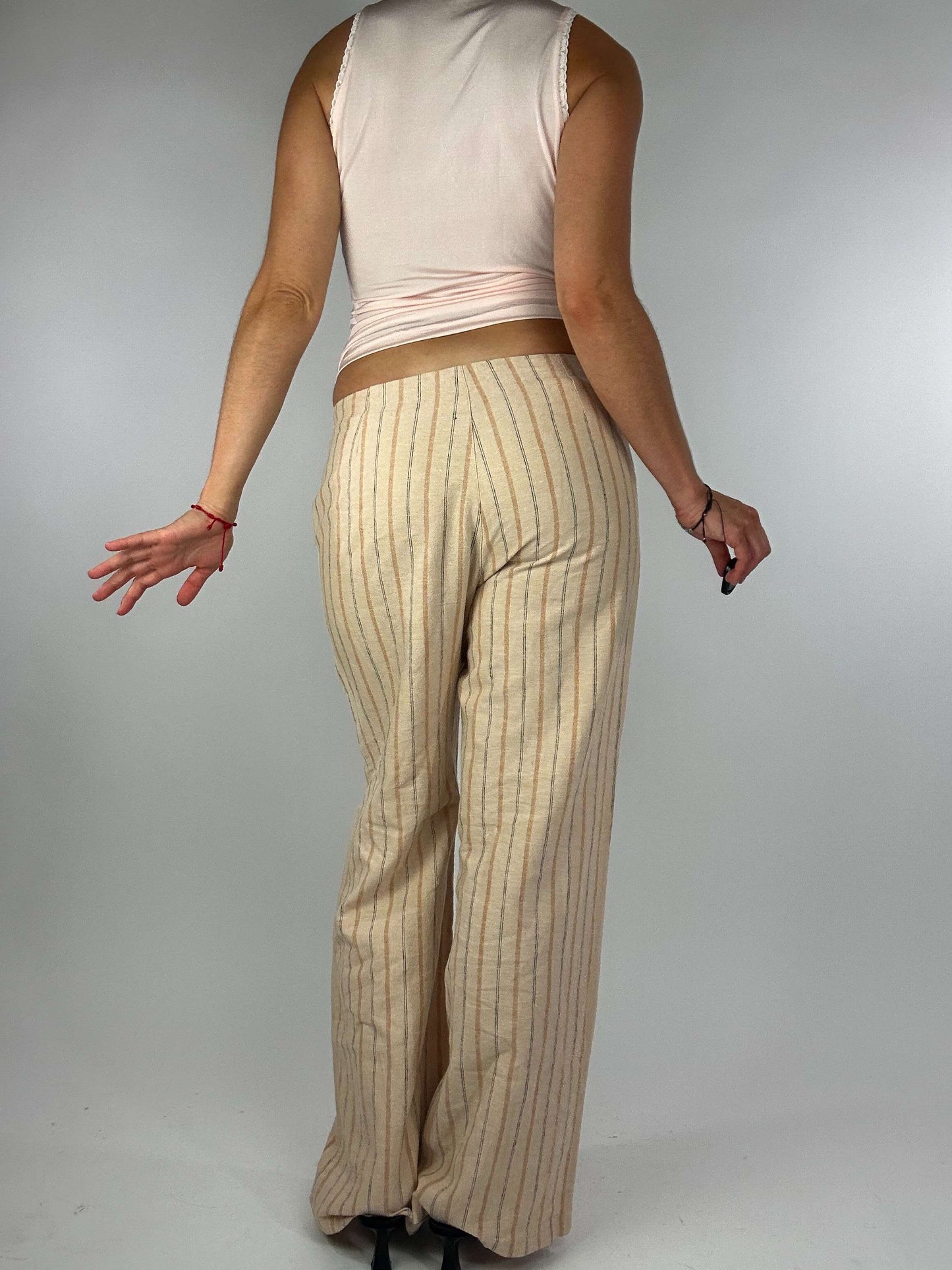 Pantalones Vintage Estilo Minimalista A Rayas Años 90