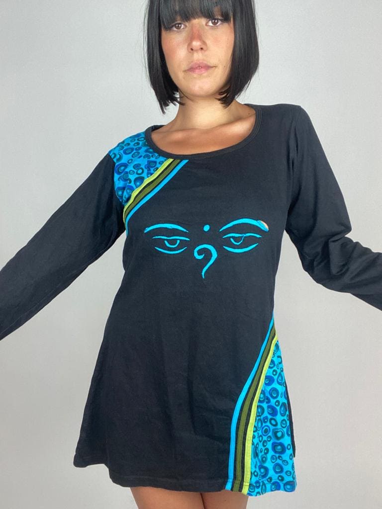 Vintage Late 90s Ethnic Boho Mini Dress