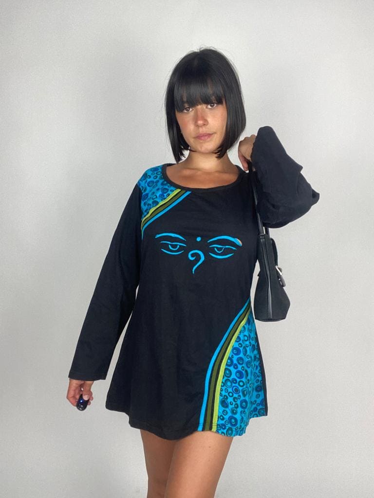 Vintage Late 90s Ethnic Boho Mini Dress
