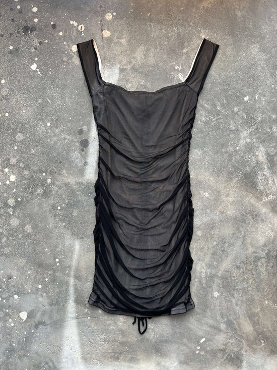 Cargar imagen en el visor de la galería, Vintage Y2K Mesh Ruched Dress
