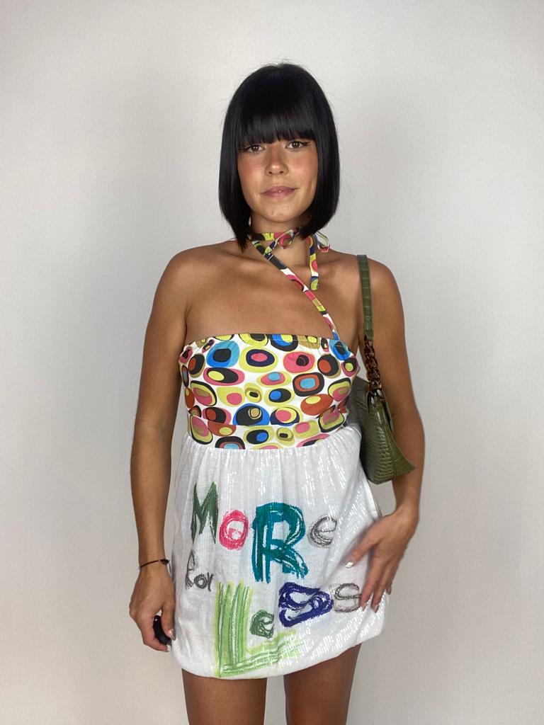 Vintage 00s Desigual Asymmetric Sequins Mini Dress