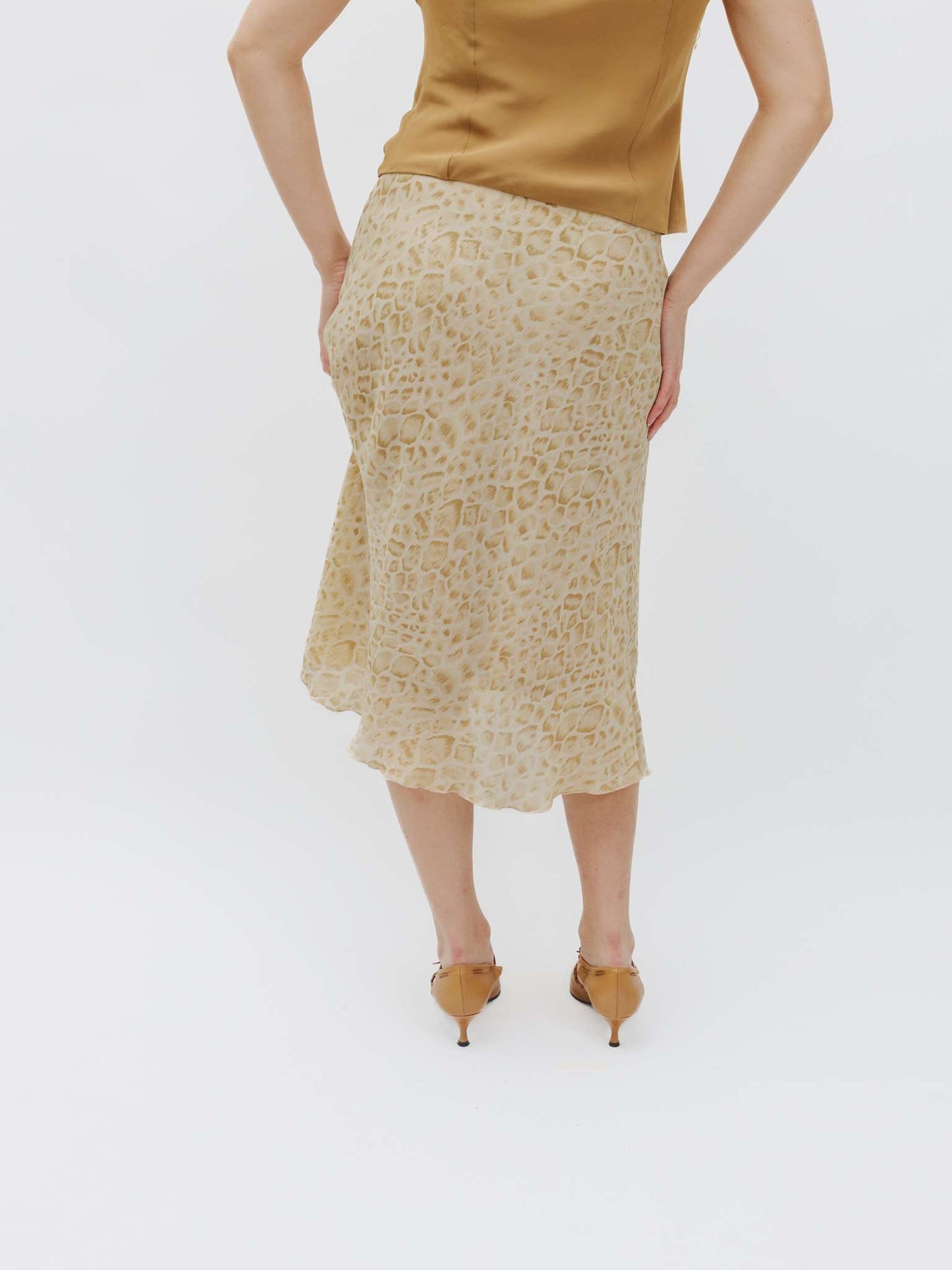 Cargar imagen en el visor de la galería, Vintage 90s Leopard Midi Skirt
