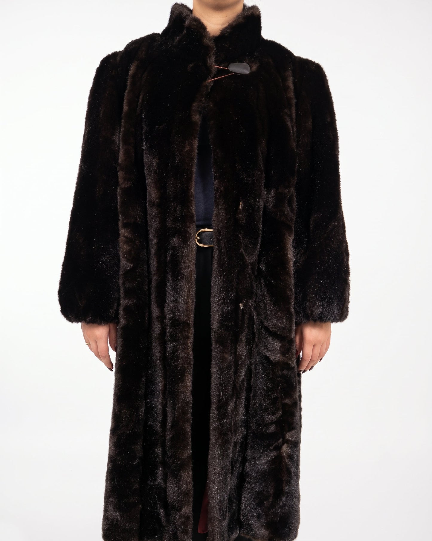 Vintage Y2K Phard Indie Sleaze Double Buttoned Wool Fur Maxi Coat