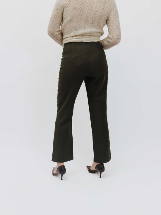 Vintage late 90s Minimalism  Zip Up Green Suit Pants