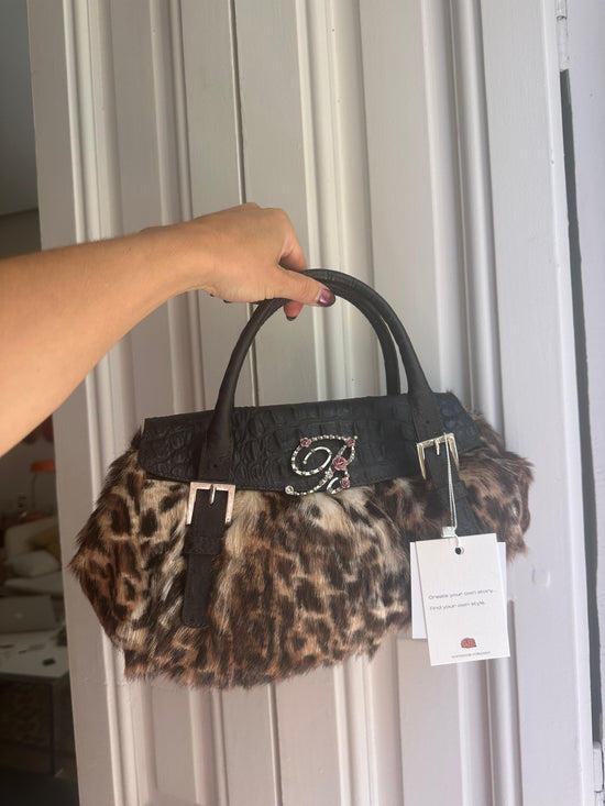 Vintage 00s Blumarine Coquette Leopard Bag