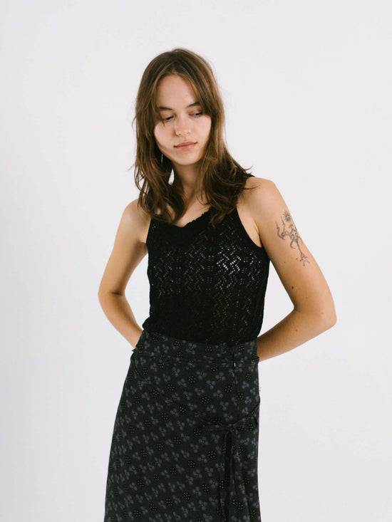 Vintage 90s French Girl Dots Midi Skirt