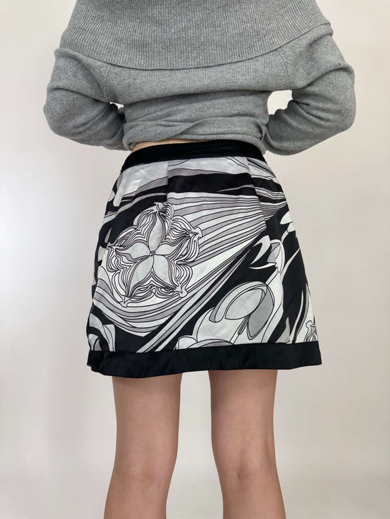 Vintage 00s Pucci Style Satin Mini Skirt