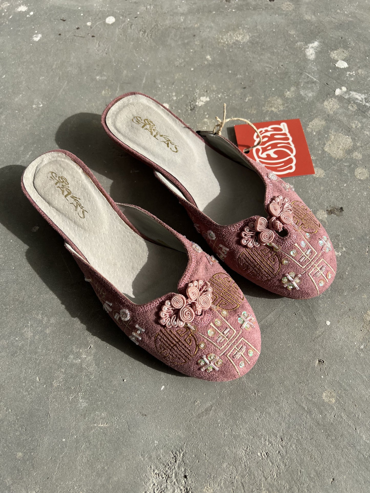 Vintage Late 90s Oriental Mules With Beads