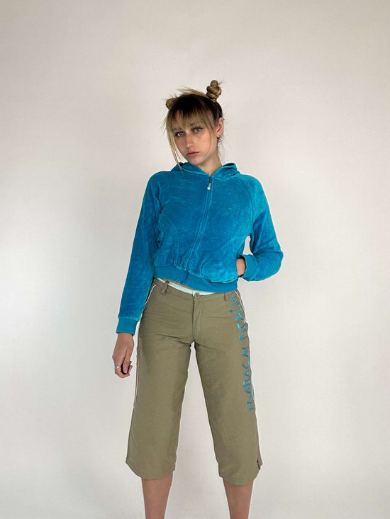 Vintage Y2K Capri Pants With Embroidered Letters