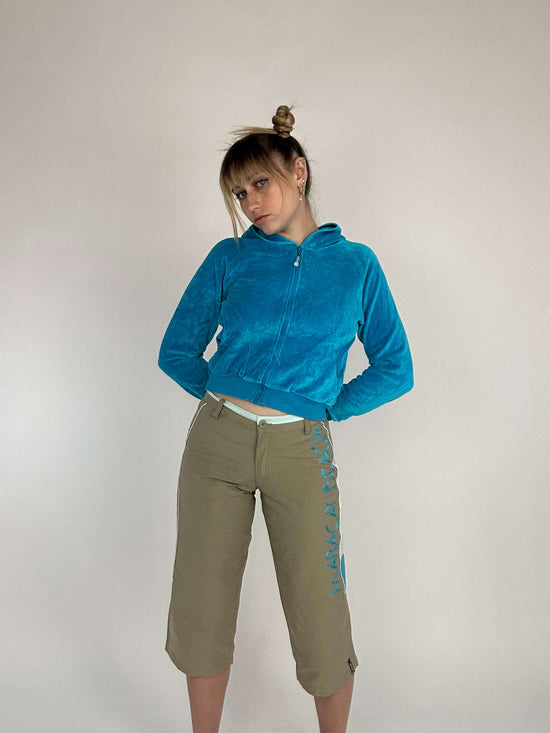 Vintage Y2K Capri Pants With Embroidered Letters