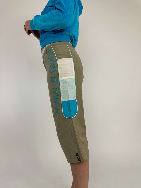 Vintage Y2K Capri Pants With Embroidered Letters