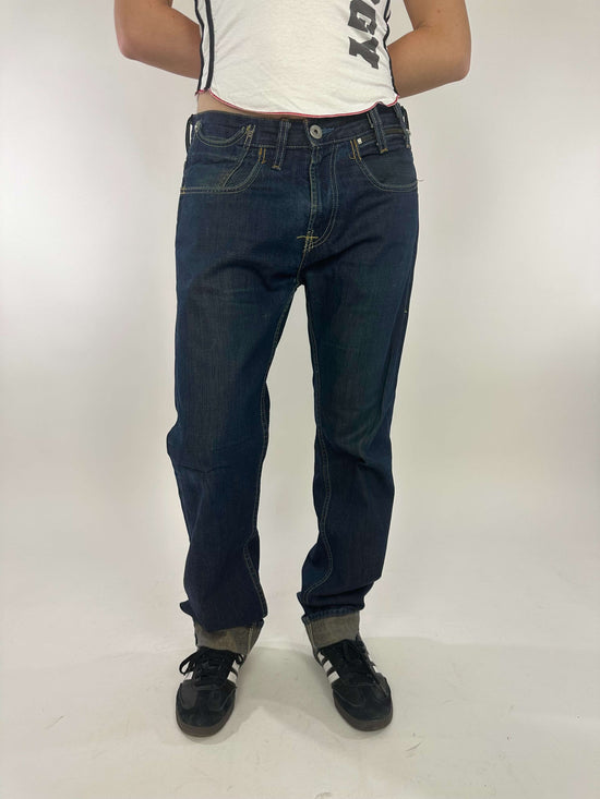 Vintage 00s Levi's Engineered Low Rise Dark Denim Jeans