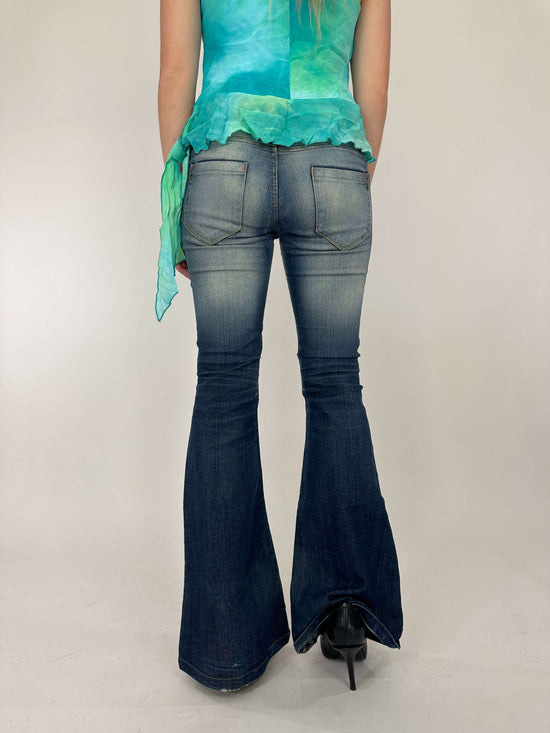 Vintage Y2K Flared Jeans Stone Wash