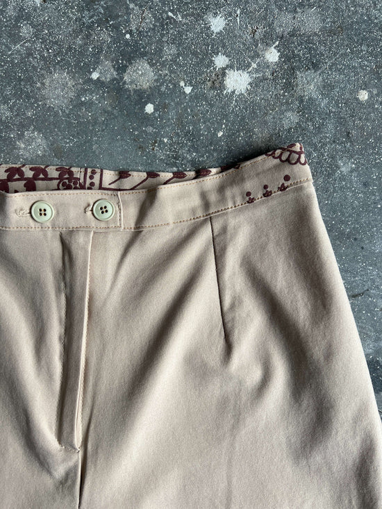 Vintage 90s Mom Fit Elastic Pants With Ethnic Details