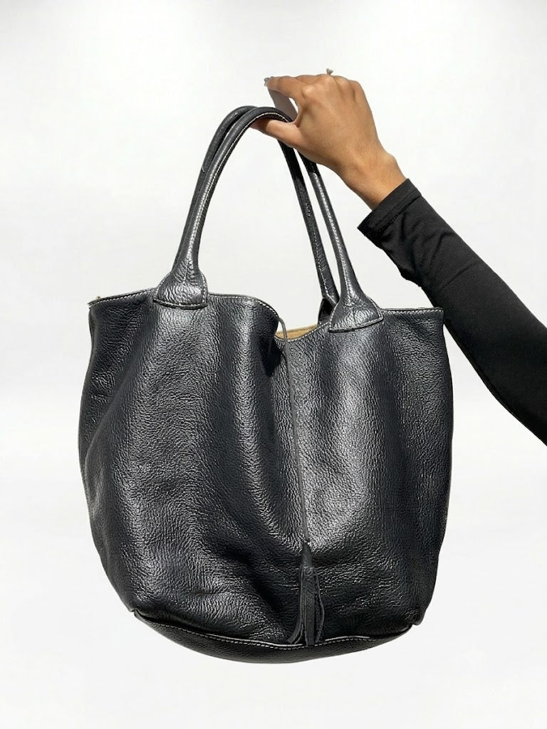 Vintage Late 90s Corporate Siren Leather Hand Bag
