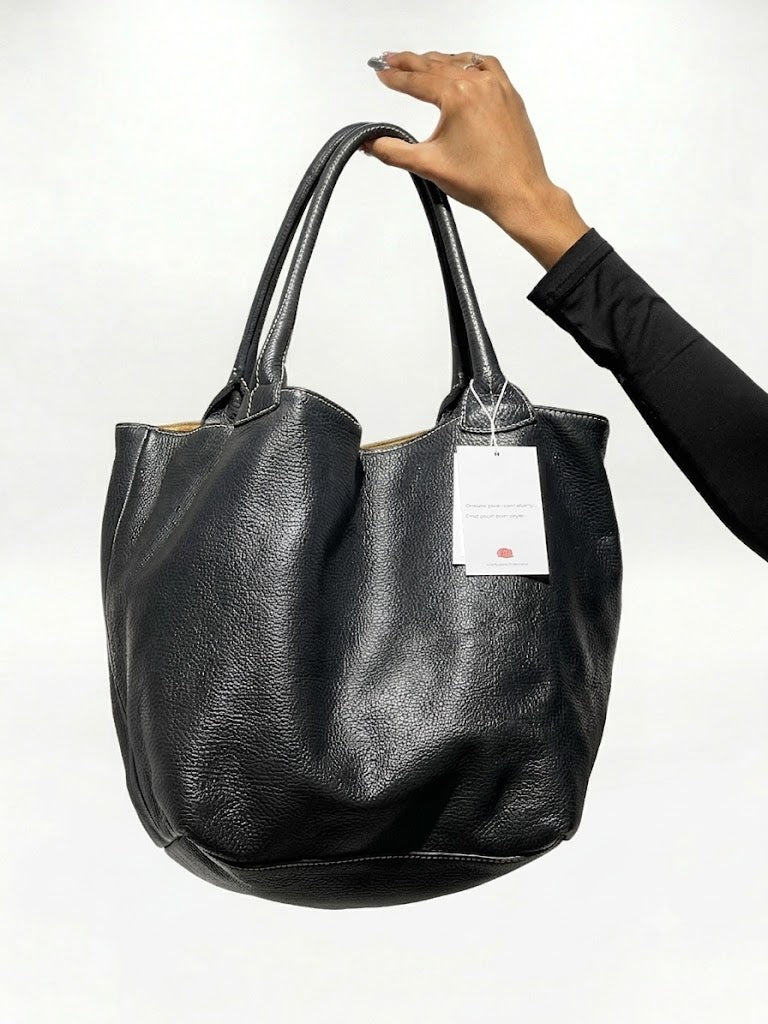Vintage Late 90s Corporate Siren Leather Hand Bag