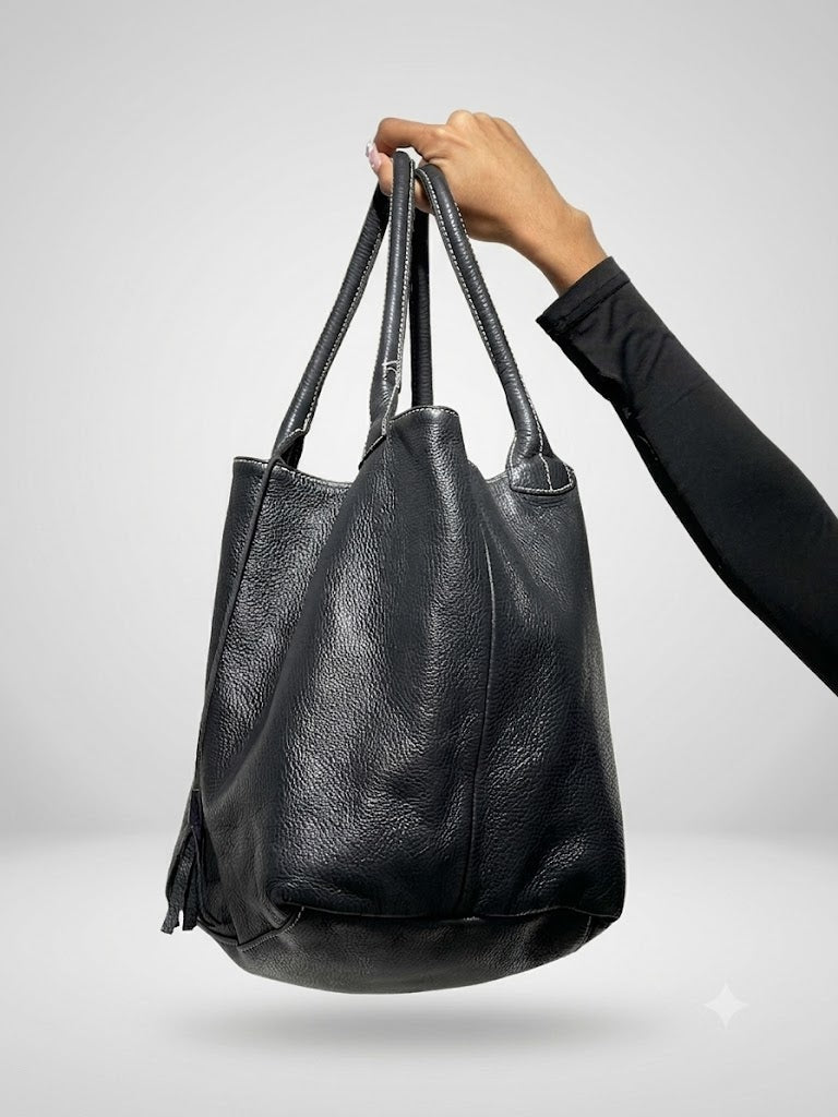 Vintage Late 90s Corporate Siren Leather Hand Bag