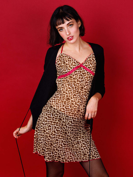 Cargar imagen en el visor de la galería, Vestido Vintage Y2K Lencero De leopardo
