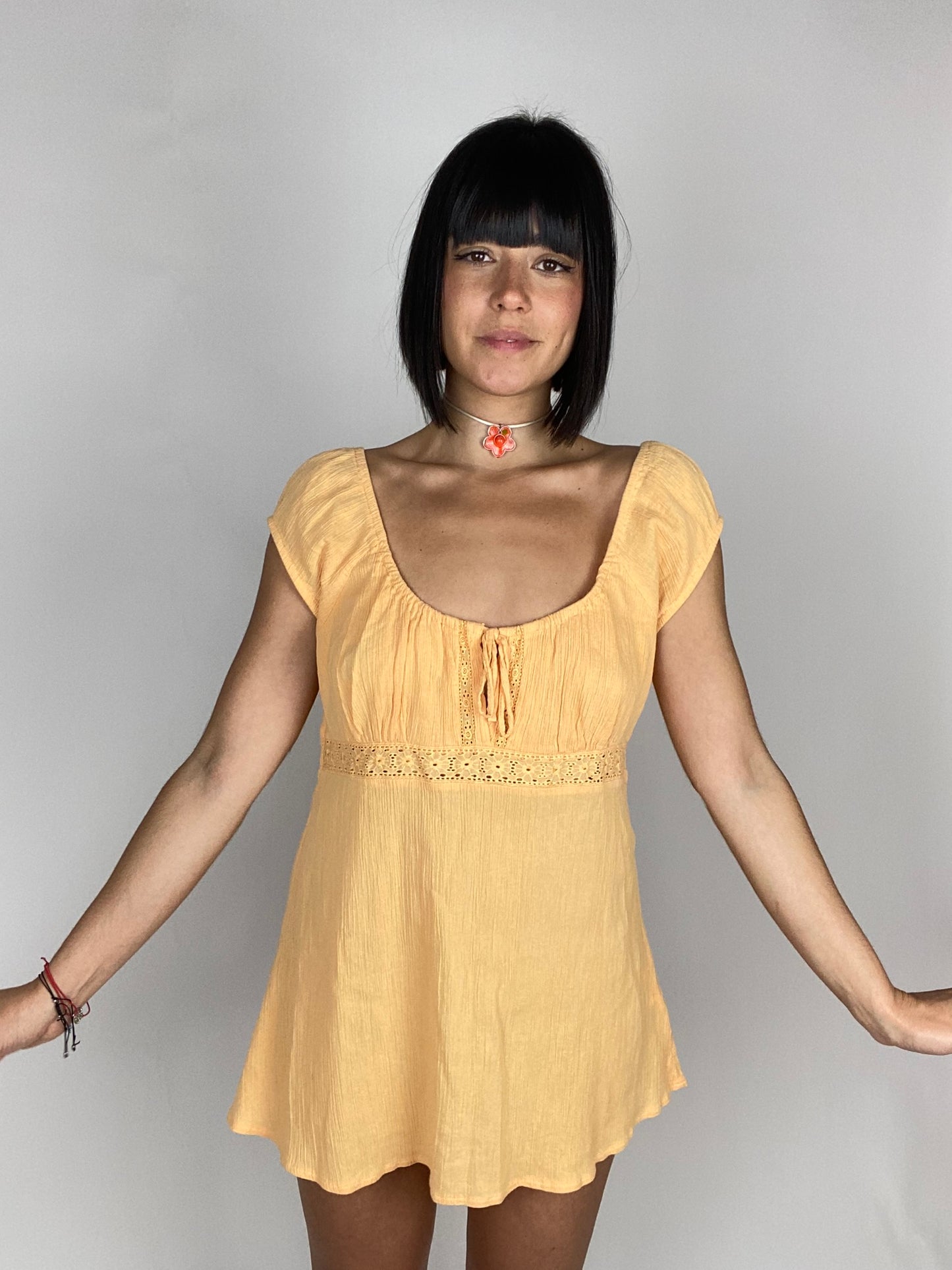 Vintage 00s Milkmaid Ruched Dress