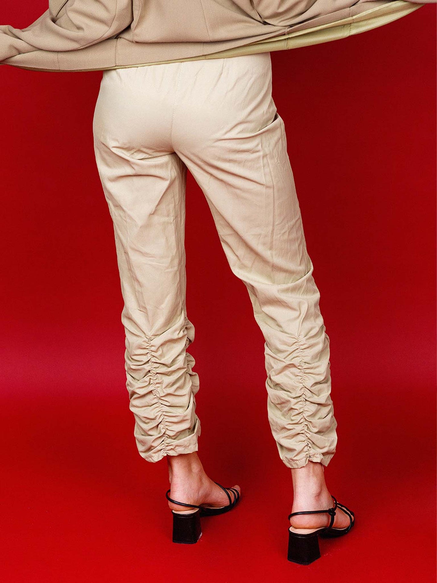 Pantalón Vintage Y2K Lona Fruncido