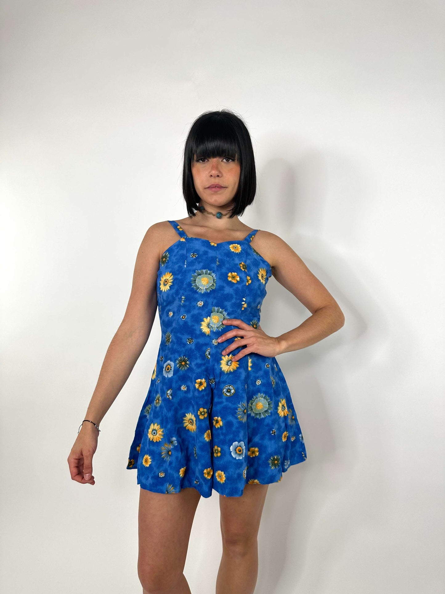 Vestido Vintage De Girasoles Estilo Blossom Años 90Vintage 90s Floral Blossom Mini Dress