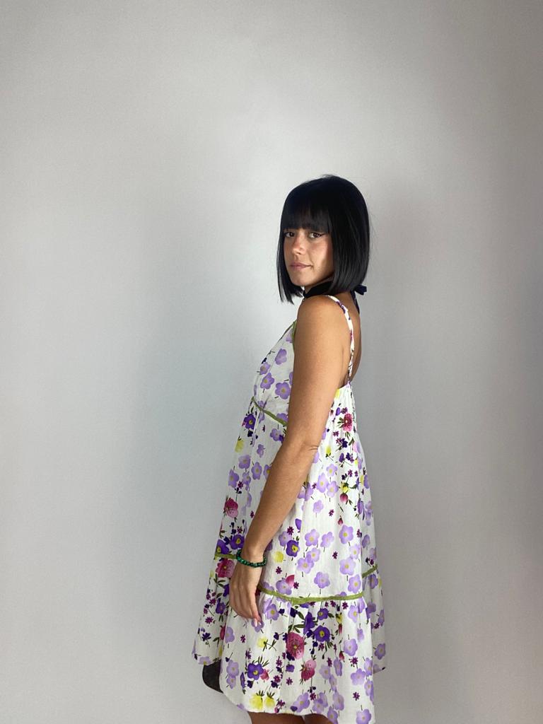 2000s floral dress Vintage Milkmaid Style Flower Dress 2000s – Neare Clothes